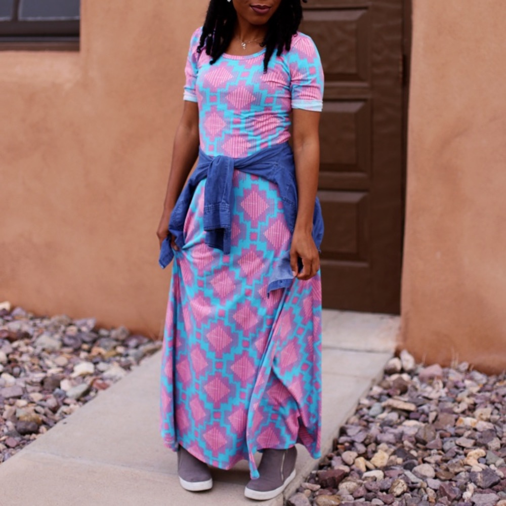 LuLaRoe Ana size small scoop neck Maxi Dress - Picture 3 of 8